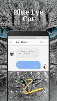 Blue Eyes Cat Keyboard Theme for Whatsapp screenshot 4
