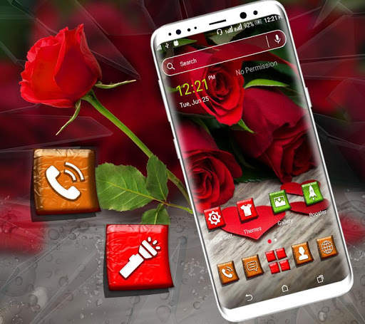 Red Rose Launcher Theme screenshot 2