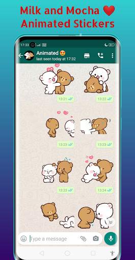 Milk and Mocha Animated Stickers for Whatsapp screenshot 4