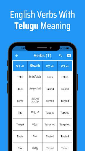 Verb Forms With Telugu Meaning screenshot 3