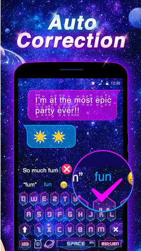 Neon Galaxy Keyboard Theme screenshot 5