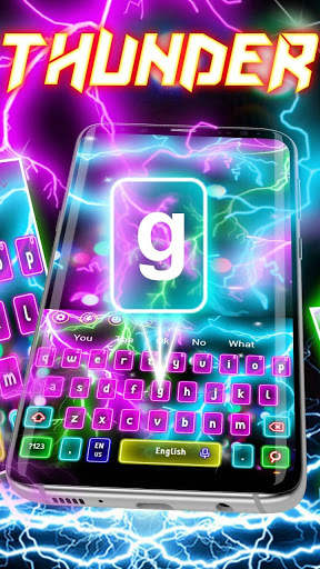 Thunder Neon Keyboard Theme screenshot 2