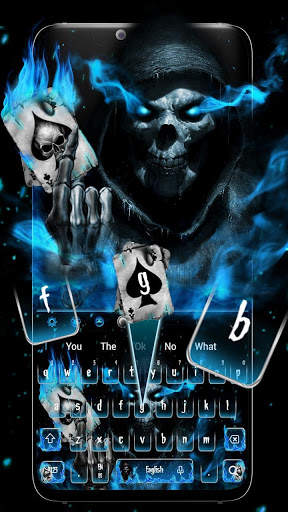Horrible 3D Fiery Poker Skull Keyboard screenshot 2