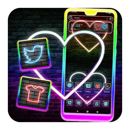 Neon Heart Launcher Theme 1.0