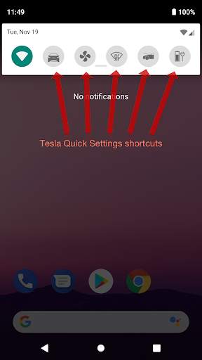 Tesla Quick Settings screenshot 1