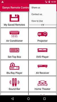 Sanyo Remote Control screenshot 2