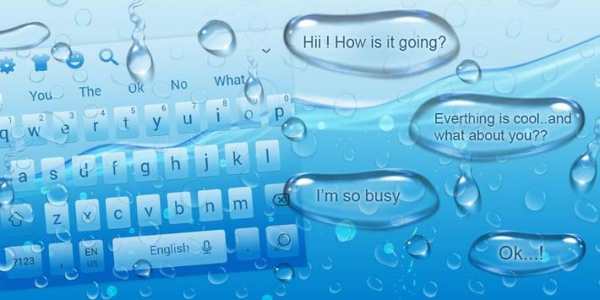 Blue Water Droplets Keyboard Theme screenshot 5