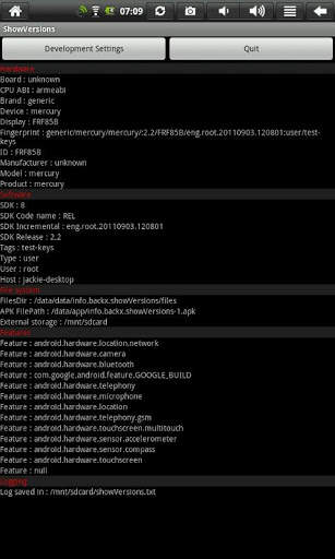 Show Versions screenshot 1