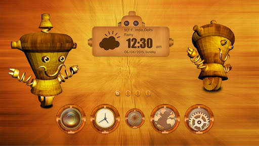 Wood Robot Mega Launcher Theme screenshot 5