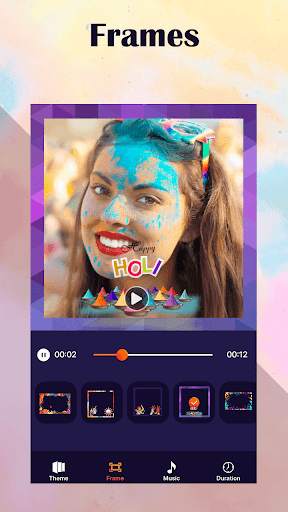 Happy Holi Video Maker screenshot 1