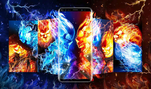 ice Fire Skull Wallpaper Themes screenshot 2