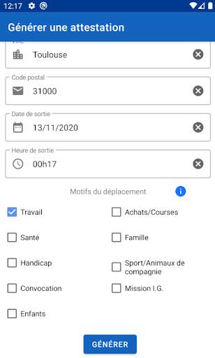 Attestation de déplacement screenshot 3
