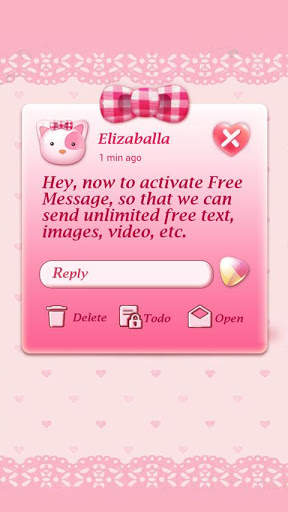 GO SMS PRO PINK KITTY THEME screenshot 4