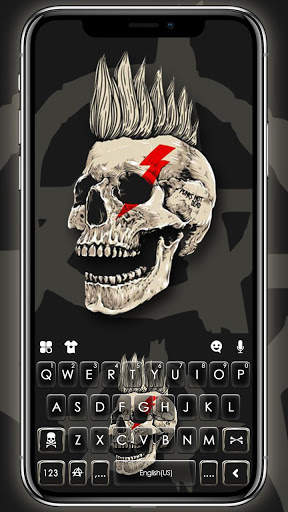 Punk Skull Keyboard Background screenshot 1