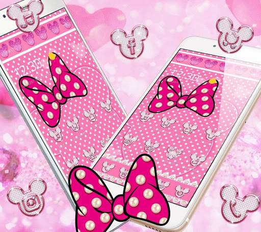Pink Diamond Minny Bowknot Theme screenshot 2