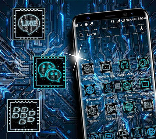 Hi-tech Circuit Launcher Theme screenshot 4