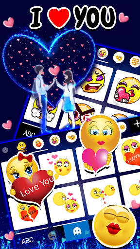 Neon Love Couple Keyboard Background screenshot 4