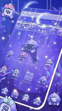 Blue Cute Monster Launcher Theme screenshot 1