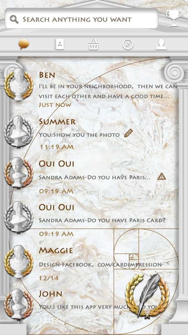 GO SMS GOLDEN SECTION THEME screenshot 2