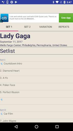 Setlist Lookup App screenshot 2