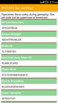 Cheats of GTA screenshot 2