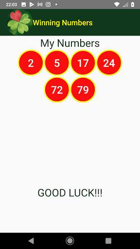 My Winning Numbers screenshot 2