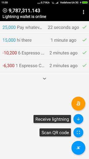 Bitcoin Lightning Wallet TESTNET screenshot 1
