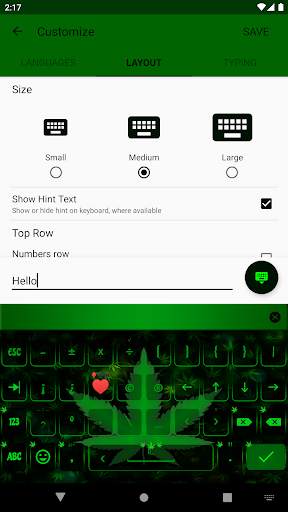 Green Rasta Keyboard Theme screenshot 4