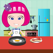Cook Eggs With Bacon Breakfast icon