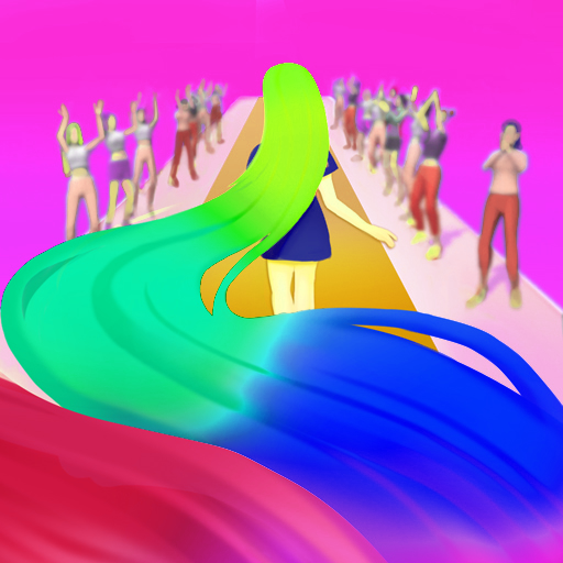 hair challenge Run coloring and cutting icon