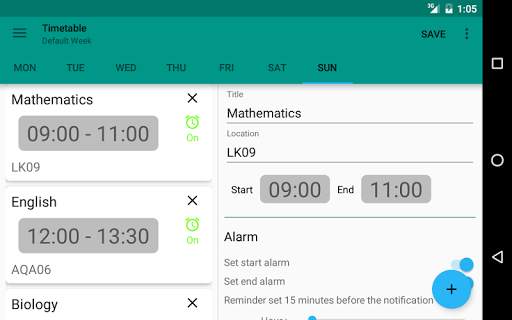 Schedule screenshot 8