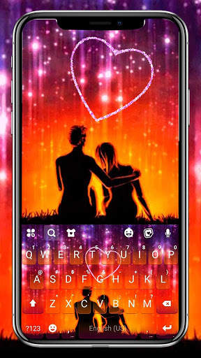 Romantic Lovers कीबोर्ड थीम स्क्रीनशॉट 1