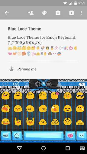 Blue Lace Emoji Keyboard Theme screenshot 2