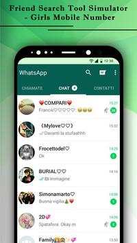 Friend Search Tool Simulator - Girls Mobile Number 4 تصوير الشاشة