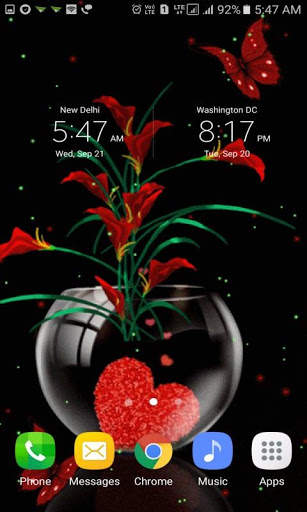 Heart Flowers Pot LWP screenshot 3