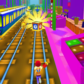 Subway Surf Girl Running On Track-3D icon