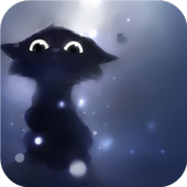 Painting. Black kitty.  HD LWP icon
