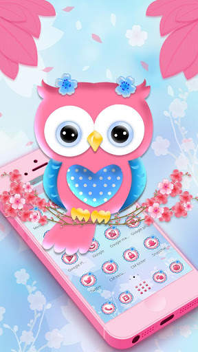 Cute Pink Owl Theme screenshot 5