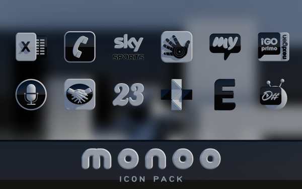 MONOO Black & White Icon Pack screenshot 7