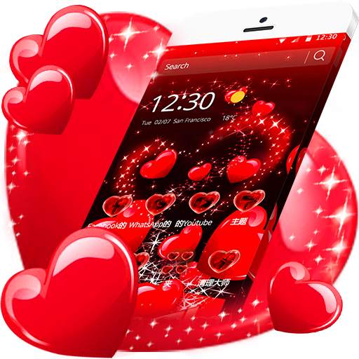 Red Heart Love Sparkling Theme 1.1.3
