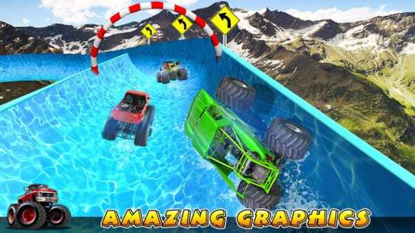 Xtreme Monster Truck Waterslide Race screenshot 2