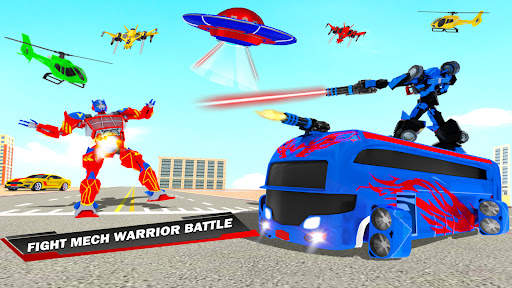 Flying Bus Robot Car War Games screenshot 5