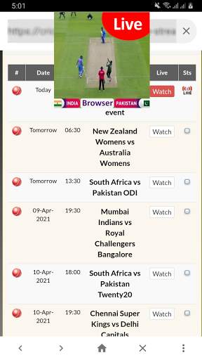 live cricket tv Browser: Cricket tv live unblock screenshot 3