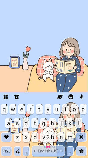 Girl With Cat Keyboard Background screenshot 6