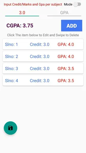 CGPA Calculator-Best university Cgpa Calculator स्क्रीनशॉट 2