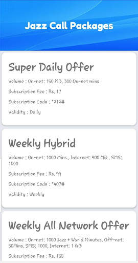 All Pakistan Networks Sim Package Codes 2020 screenshot 4