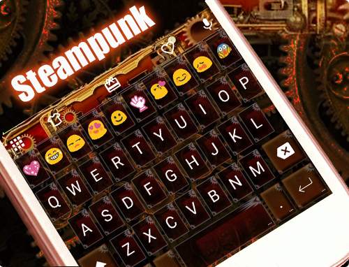 Steampunk Emoji Keyboard Theme screenshot 5