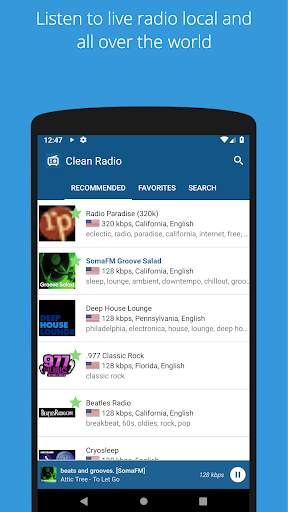 Clean Radio - Internet Radio screenshot 1