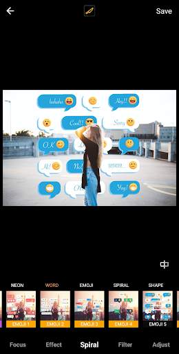 Emoji BG Photo Editor-Neon,Glitch,Auto Blur,Spiral screenshot 1