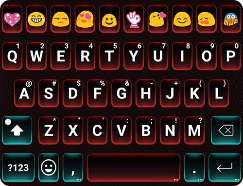 Red Love Emoji Keyboard Theme screenshot 6